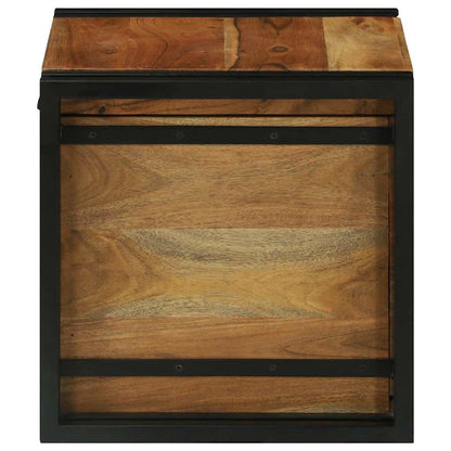 vidaXL Storage Box Brown and Black 40 x 40 x 40 cm Solid Acacia Wood