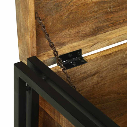 vidaXL Storage Box Brown and Black 60 x 40 x 41 cm Solid Mango Wood