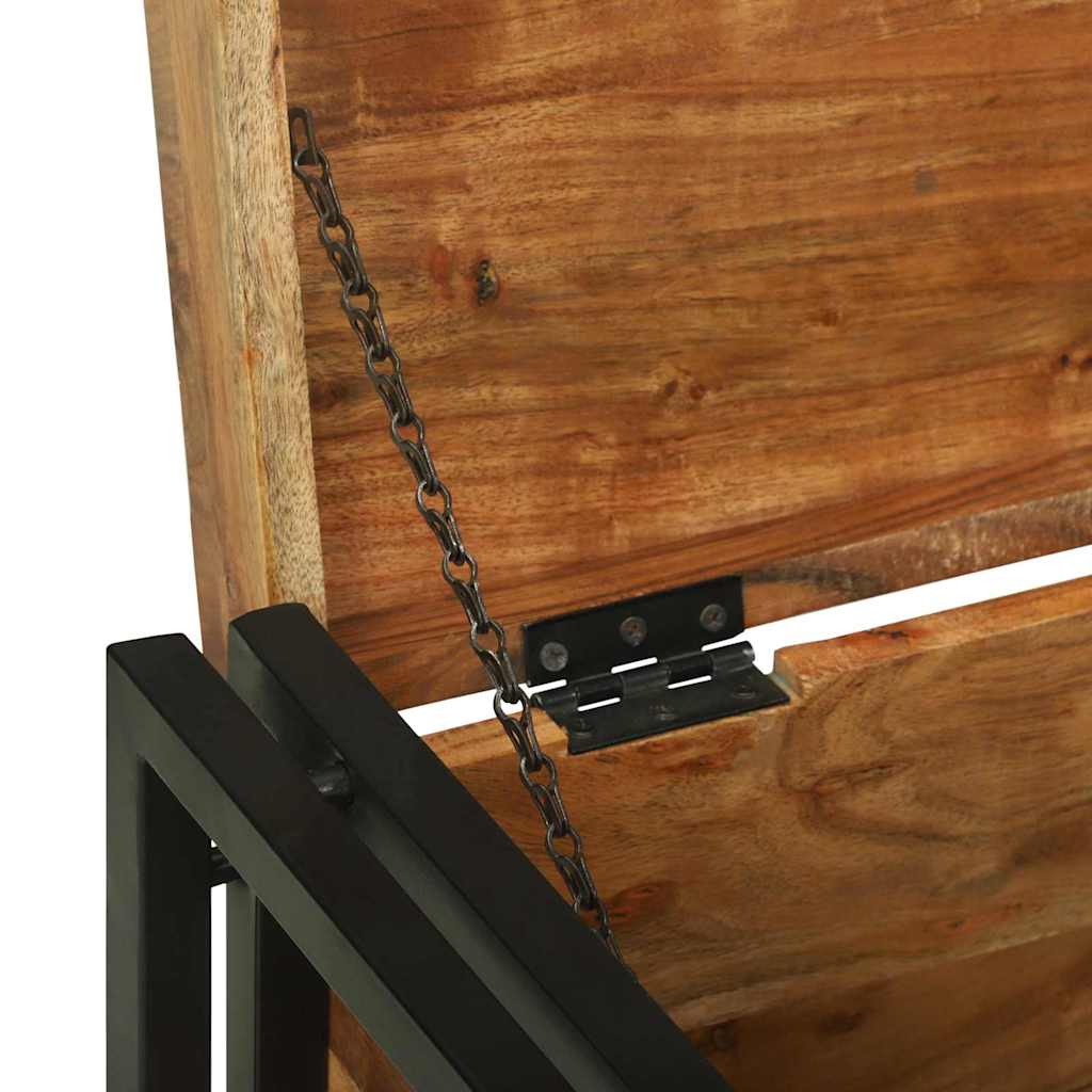 vidaXL Storage Box Brown and Black 60 x 40 x 41 cm Solid Acacia Wood
