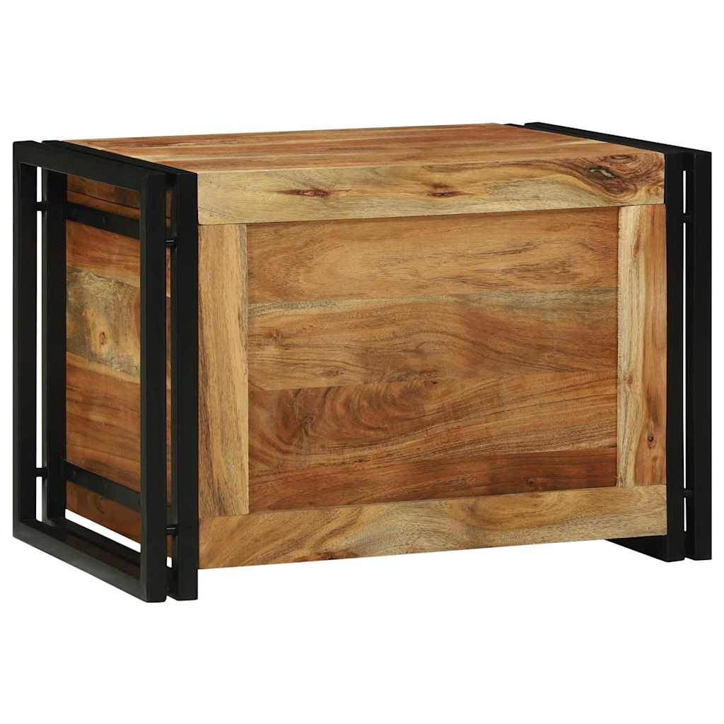 vidaXL Storage Box Brown and Black 60 x 40 x 41 cm Solid Acacia Wood