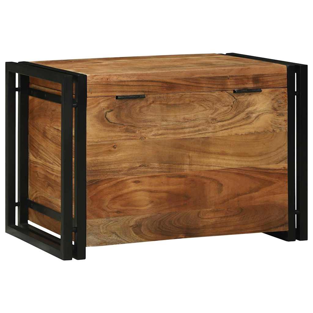 vidaXL Storage Box Brown and Black 60 x 40 x 41 cm Solid Acacia Wood