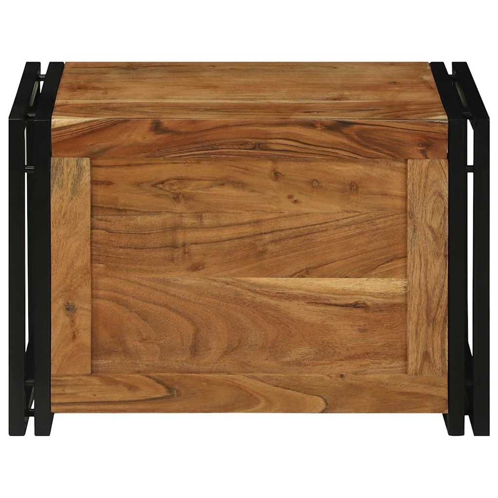 vidaXL Storage Box Brown and Black 60 x 40 x 41 cm Solid Acacia Wood