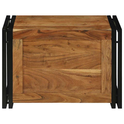 vidaXL Storage Box Brown and Black 60 x 40 x 41 cm Solid Acacia Wood