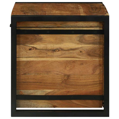 vidaXL Storage Box Brown and Black 60 x 40 x 41 cm Solid Acacia Wood