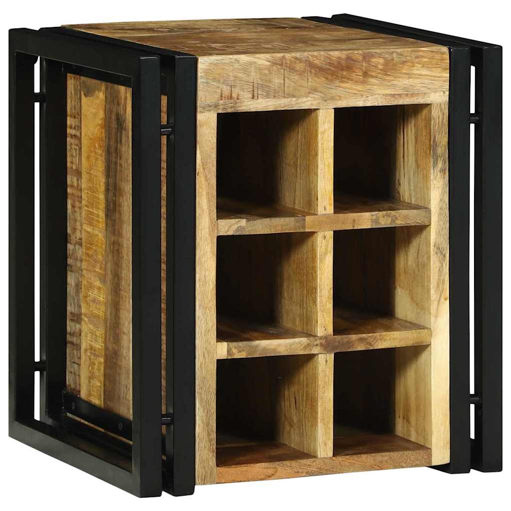 vidaXL Wine Rack Brown and Black 35 x 35 x 39 cm Solid Mango Wood