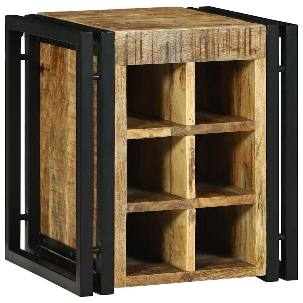 vidaXL Wine Rack Brown and Black 35 x 35 x 39 cm Solid Mango Wood
