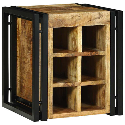 vidaXL Wine Rack Brown and Black 35 x 35 x 39 cm Solid Mango Wood