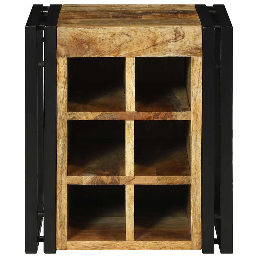 vidaXL Wine Rack Brown and Black 35 x 35 x 39 cm Solid Mango Wood