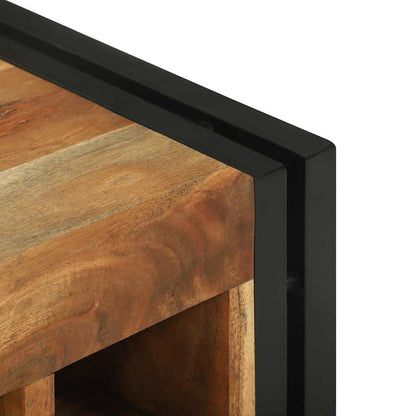 vidaXL Wine Rack Brown and Black 35 x 35 x 39 cm Solid Acacia Wood
