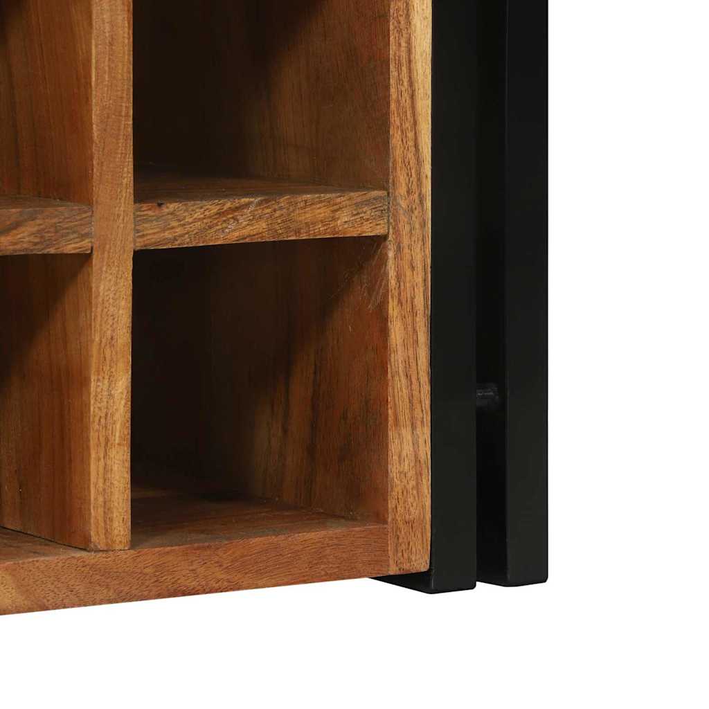 vidaXL Wine Rack Brown and Black 35 x 35 x 39 cm Solid Acacia Wood