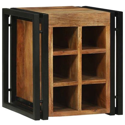 vidaXL Wine Rack Brown and Black 35 x 35 x 39 cm Solid Acacia Wood