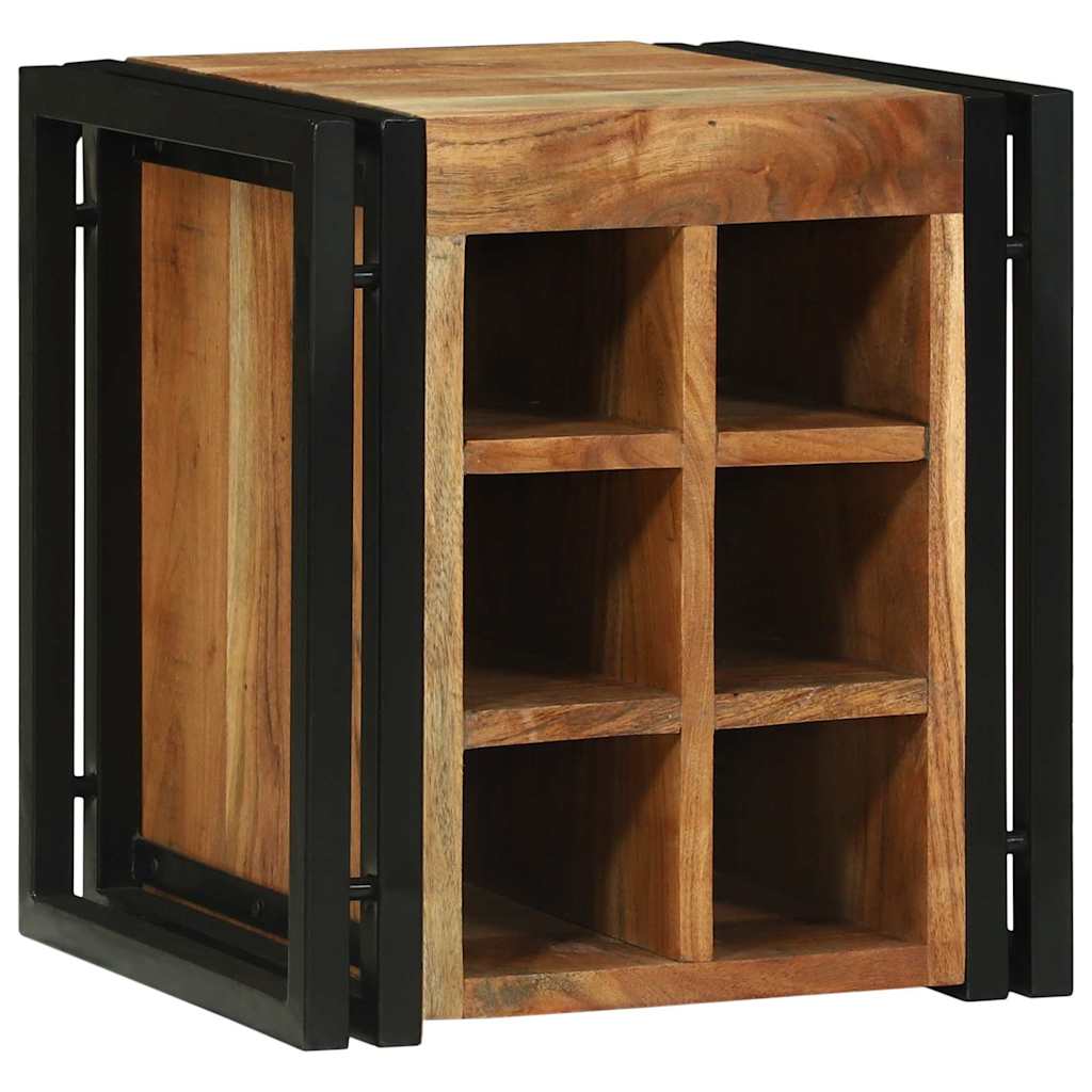 vidaXL Wine Rack Brown and Black 35 x 35 x 39 cm Solid Acacia Wood