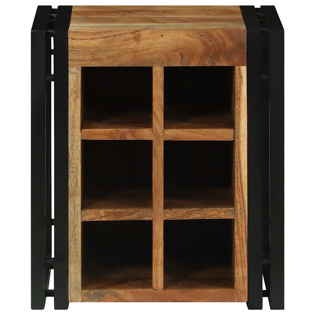 vidaXL Wine Rack Brown and Black 35 x 35 x 39 cm Solid Acacia Wood