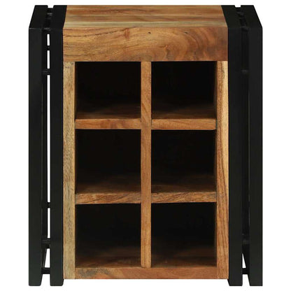 vidaXL Wine Rack Brown and Black 35 x 35 x 39 cm Solid Acacia Wood