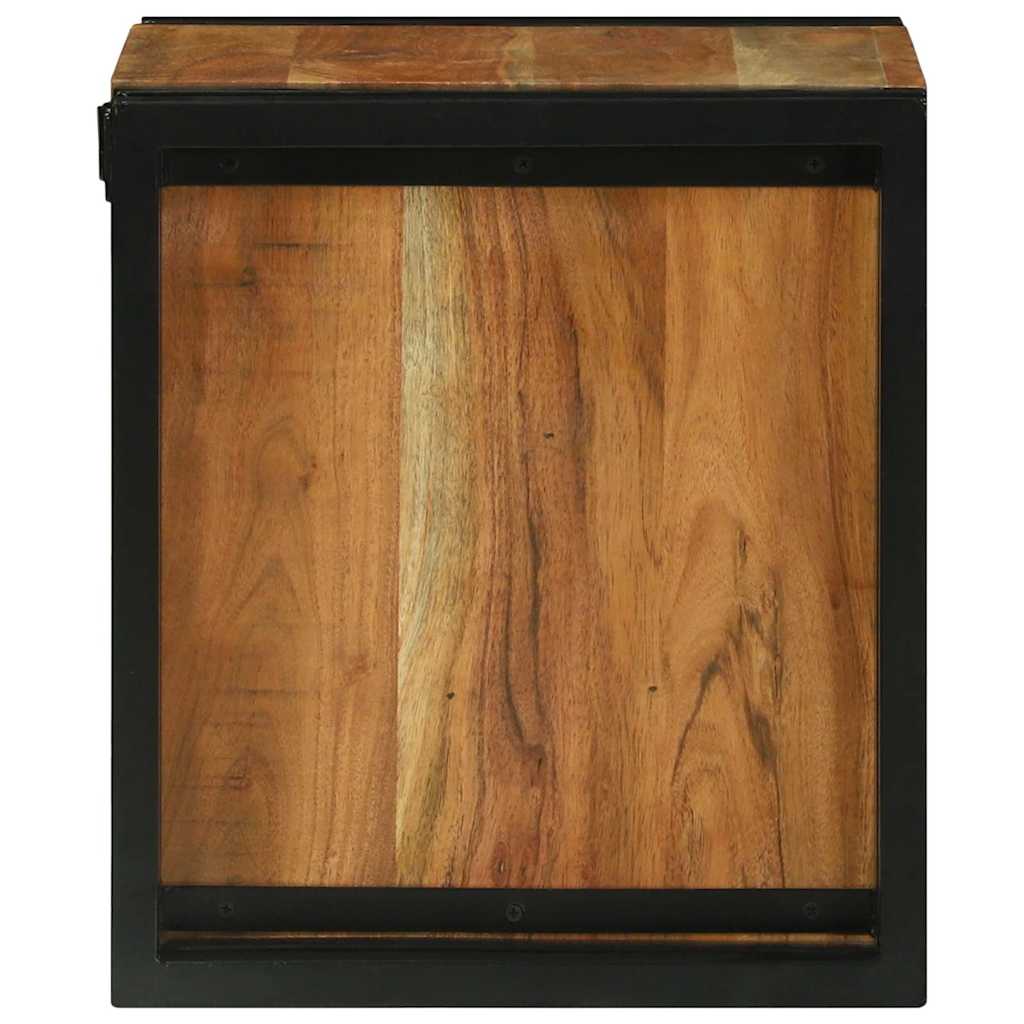 vidaXL Wine Rack Brown and Black 35 x 35 x 39 cm Solid Acacia Wood
