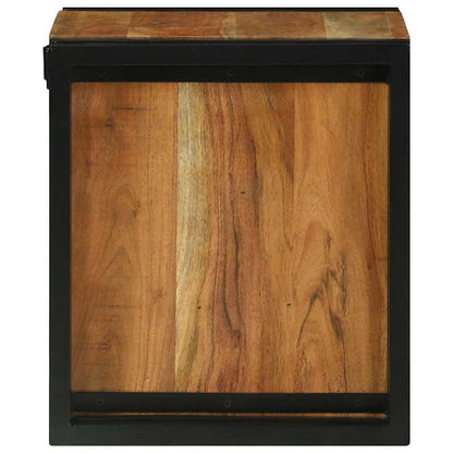 vidaXL Wine Rack Brown and Black 35 x 35 x 39 cm Solid Acacia Wood