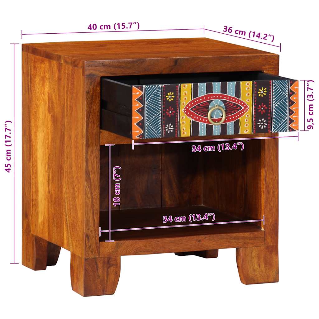 vidaXL Bedside Cabinet 2 pcs 40x35x45 cm Solid Wood Acacia