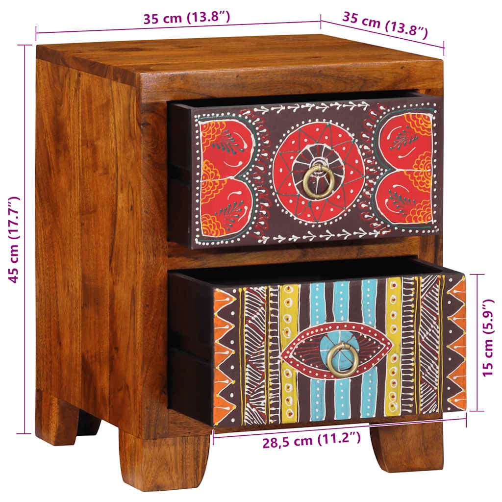 vidaXL Bedside Cabinet 35x35x45 cm Solid Wood Acacia