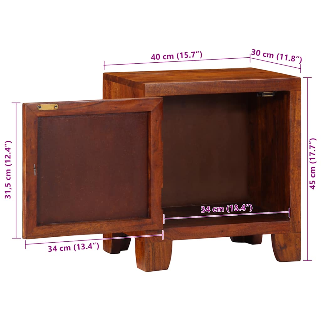 vidaXL Bedside Cabinet 40x30x45 cm Solid Wood Acacia