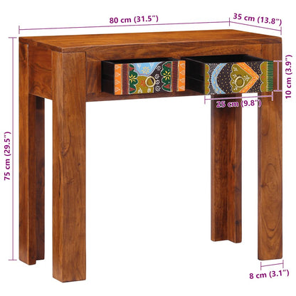 vidaXL Console Table 80x35x75 cm Solid Wood Acacia
