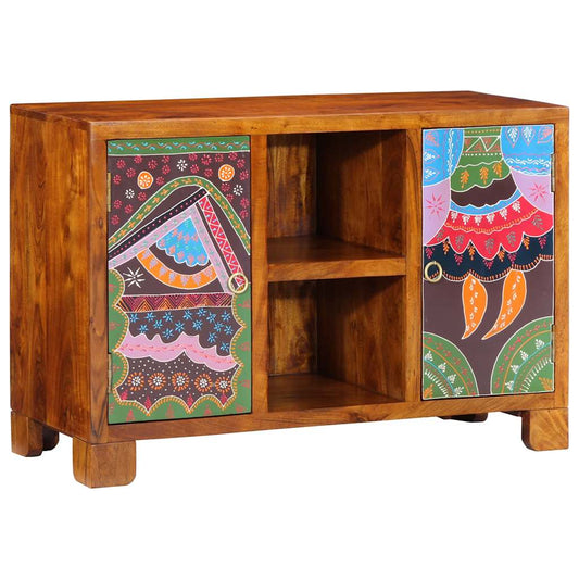 vidaXL Sideboard Multicolour 90x35x60 Solid Wood Acacia