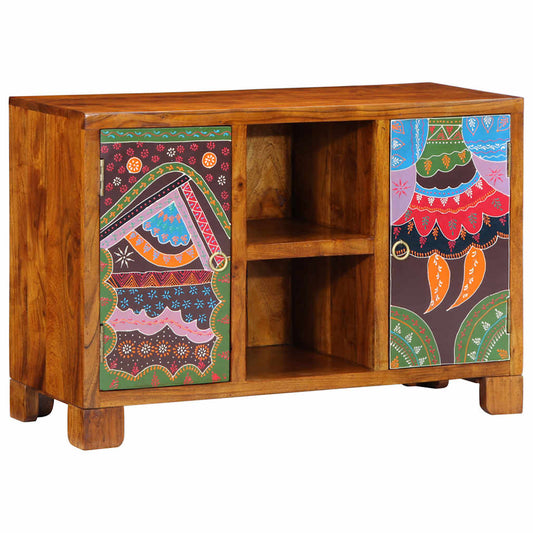 vidaXL Sideboard Multicolour 90x35x60 Solid Wood Acacia