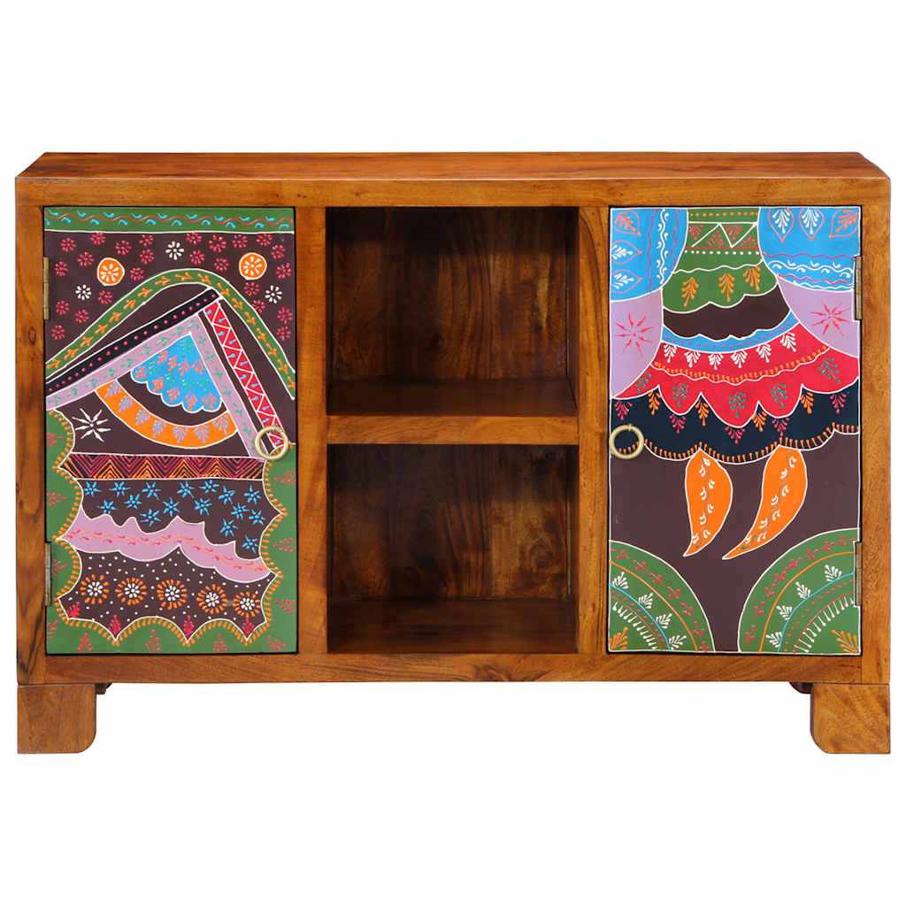 vidaXL Sideboard Multicolour 90x35x60 Solid Wood Acacia