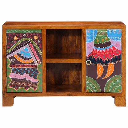 vidaXL Sideboard Multicolour 90x35x60 Solid Wood Acacia
