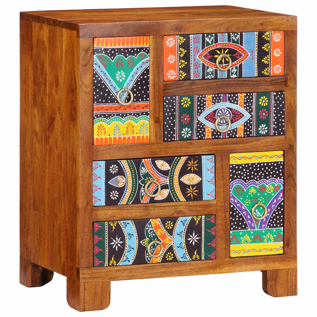 vidaXL Sideboard Multicolour 50x35x60 Solid Wood Acacia