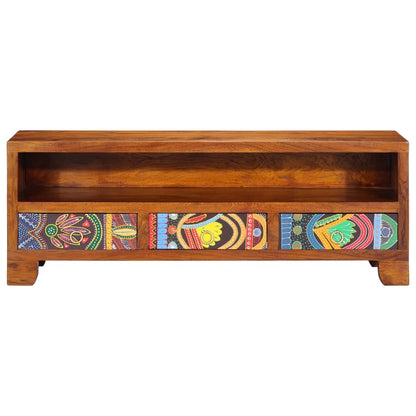 vidaXL TV Cabinet Multicolour 110x30x40 Solid Wood Acacia