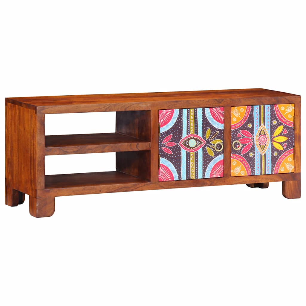 vidaXL TV Cabinet Multicolour 110x30x40 Solid Wood Acacia