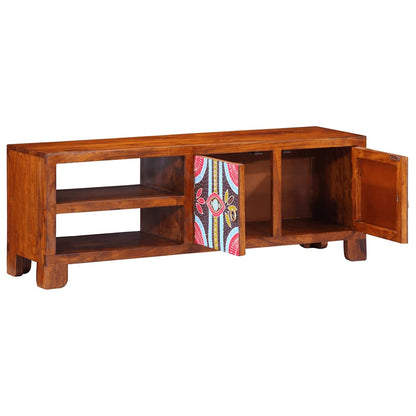 vidaXL TV Cabinet Multicolour 110x30x40 Solid Wood Acacia
