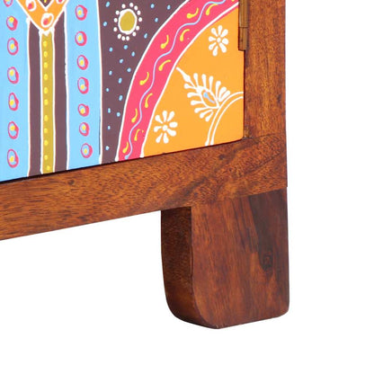vidaXL TV Cabinet Multicolour 110x30x40 Solid Wood Acacia
