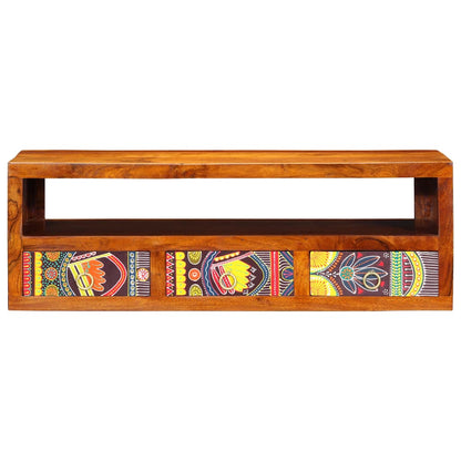 vidaXL Wall-mounted TV Cabinet Multicolour 90x30x30 Solid Wood Acacia