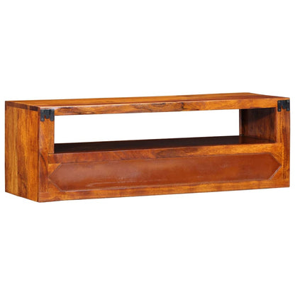 vidaXL Wall-mounted TV Cabinet Multicolour 90x30x30 Solid Wood Acacia