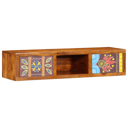 vidaXL Wall-mounted TV Cabinet Multicolour 100x30x22 Solid Wood Acacia