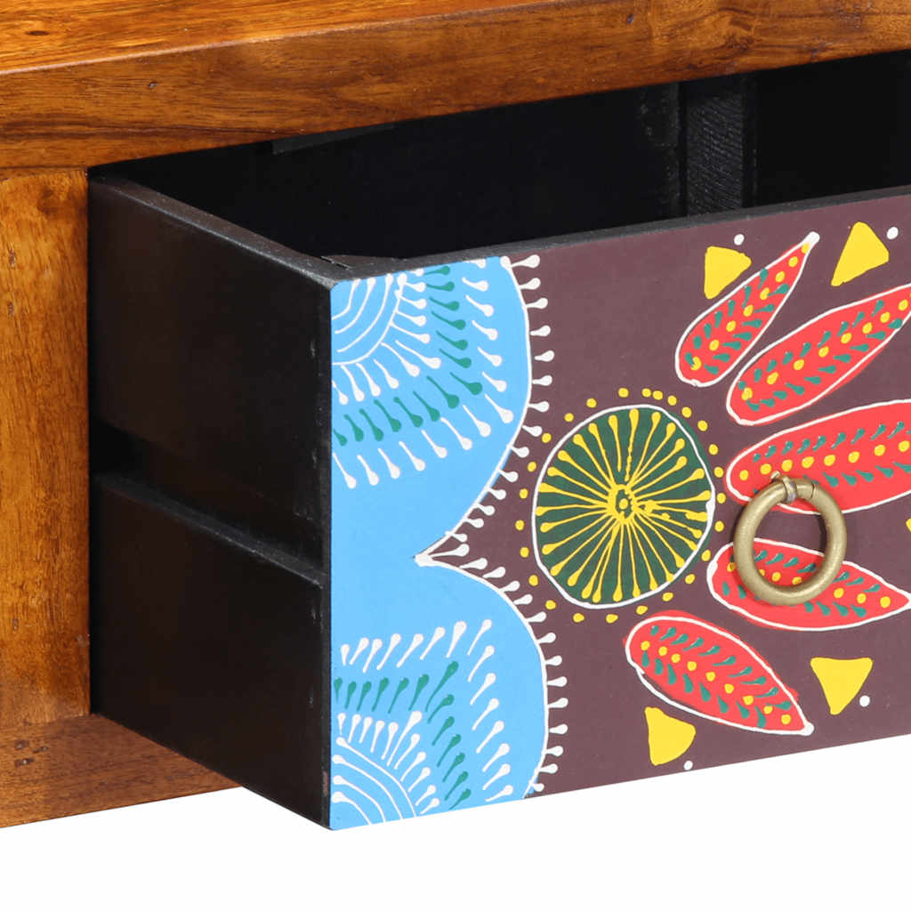 vidaXL Wall-mounted TV Cabinet Multicolour 100x30x22 Solid Wood Acacia