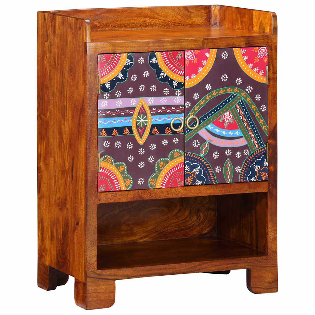 vidaXL Shoe Cabinet with Shelf Brown 55 x 35 x 75 cm Solid Acacia Wood