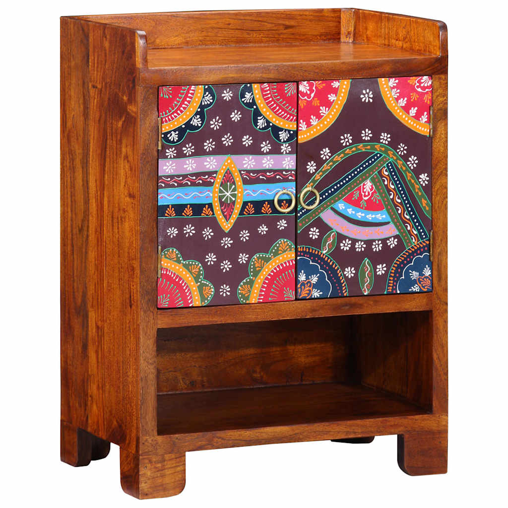 vidaXL Shoe Cabinet with Shelf Brown 55 x 35 x 75 cm Solid Acacia Wood
