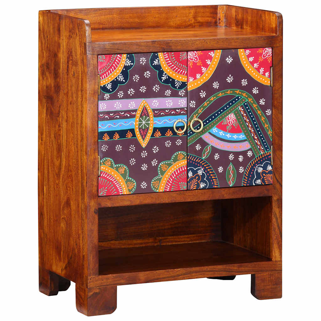 vidaXL Shoe Cabinet with Shelf Brown 55 x 35 x 75 cm Solid Acacia Wood