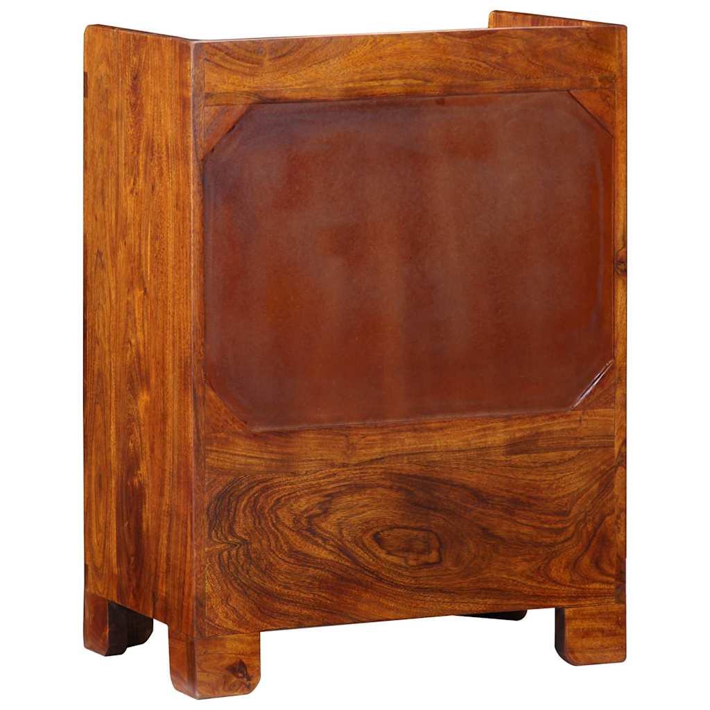 vidaXL Shoe Cabinet with Shelf Brown 55 x 35 x 75 cm Solid Acacia Wood
