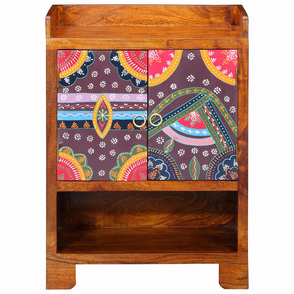 vidaXL Shoe Cabinet with Shelf Brown 55 x 35 x 75 cm Solid Acacia Wood