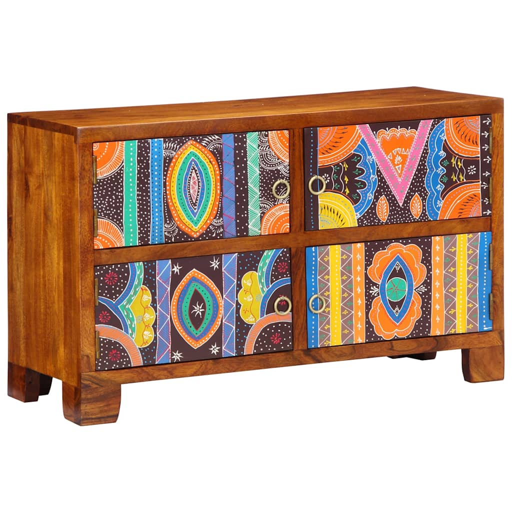 vidaXL Shoe Cabinet with Door Brown 90 x 35 x 55 cm Solid Acacia Wood