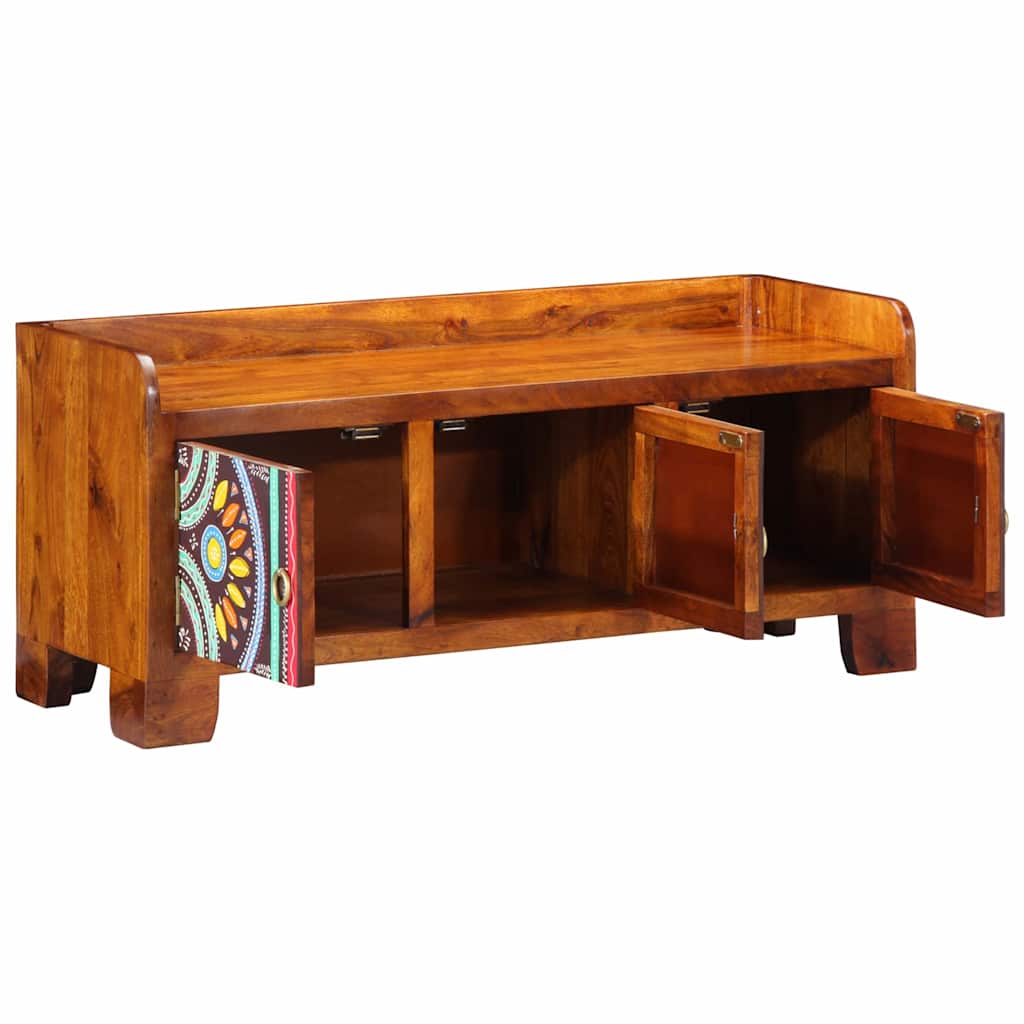 vidaXL Shoe Cabinet Multicolour 90 x 35 x 40 cm Solid Acacia Wood