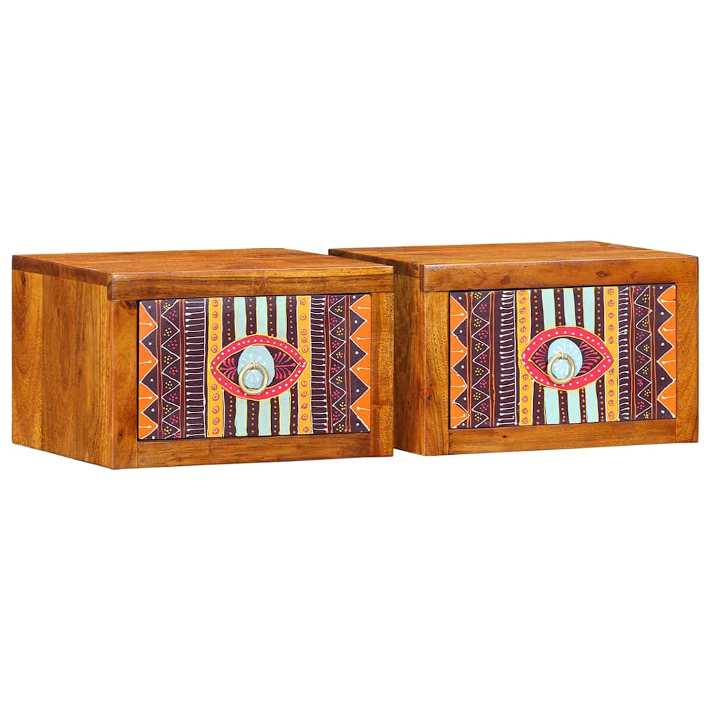 vidaXL Bedside Cabinet with Drawer 2 pcs Brown 35 x 30 x 22 cm