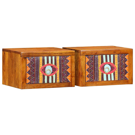 vidaXL Bedside Cabinet with Drawer 2 pcs Brown 35 x 30 x 22 cm