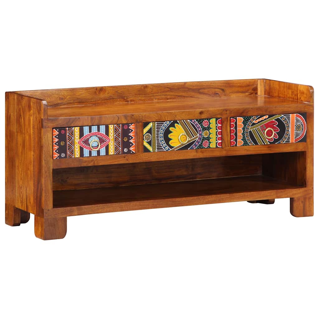 vidaXL Shoe Bench Honey Brown 100 x 35 x 45 cm Acacia Solid Wood