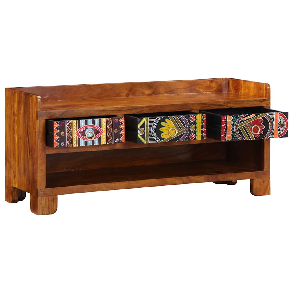 vidaXL Shoe Bench Honey Brown 100 x 35 x 45 cm Acacia Solid Wood