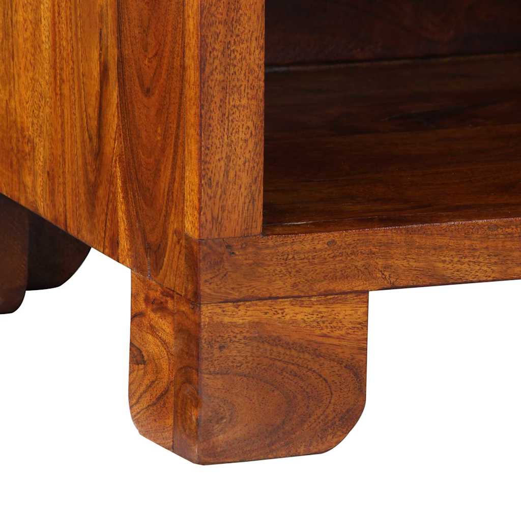 vidaXL Floral End Table with Drawer with Storage Brown 40 x 35 x 75 cm