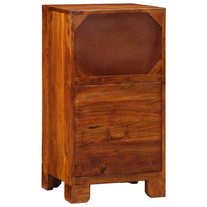 vidaXL Floral End Table with Drawer with Storage Brown 40 x 35 x 75 cm